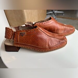 Pikolinos Women’s Leather Slingback Shoes Brown Size 39 Made in Spain